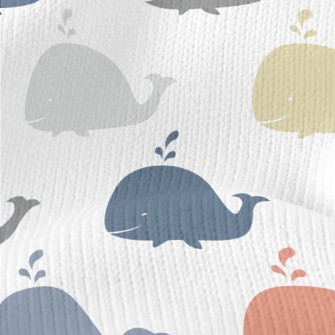 Color Silhouette Whale Stretch Jersey