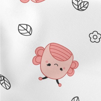 Pink Cute Butterfly Lightweight Cotton Poplin