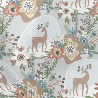 Colorful Flowers And Elk Bottl Lightweight Cotton Poplin