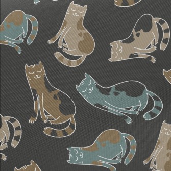 White Line Cat Midweight Cotton Poplin