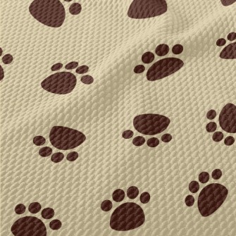 Brown Dog Footprints Birdseye Piqué
