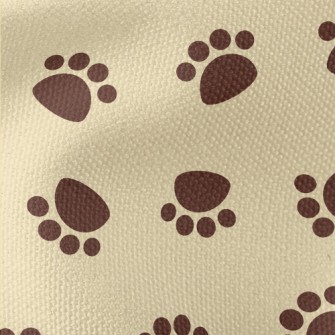 Brown Dog Footprints Waterproof Canvas