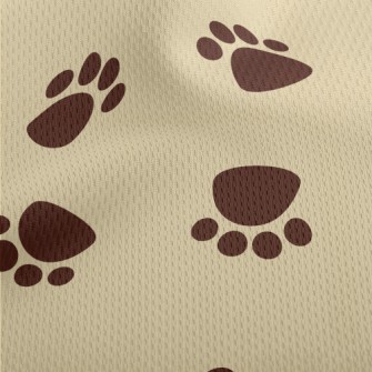 Brown Dog Footprints Athletic Mesh Flat Back