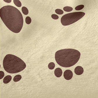Brown Dog Footprints Minky
