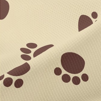 Brown Dog Footprints Piqué