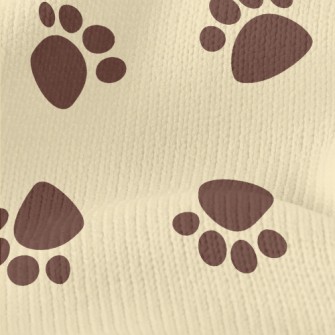 Brown Dog Footprints Stretch Jersey