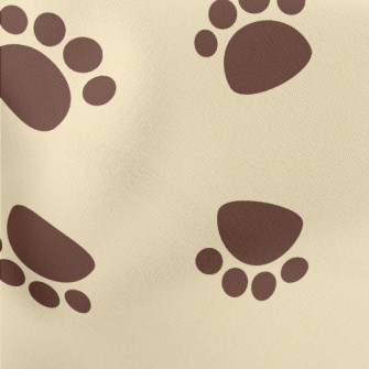 Brown Dog Footprints Lightweight Cotton Poplin