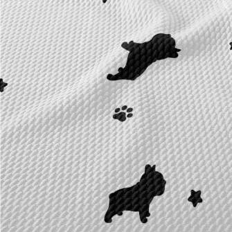 Cute French Bulldog Silhouette Birdseye Piqué