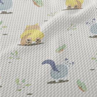 Cat And Butterfly Birdseye Piqué