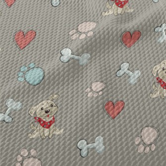 Puppy And Toys Birdseye Piqué