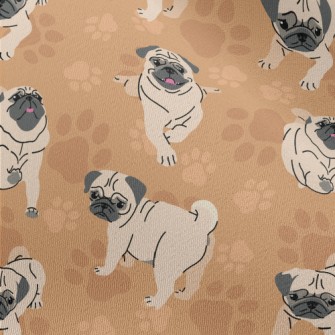 Pug In Different Actions Chiffon