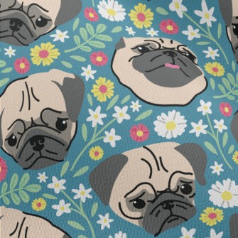 Beautiful Flowers And Pug Chiffon