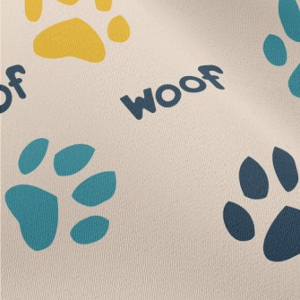 Colored Dog Paw Prints Chiffon