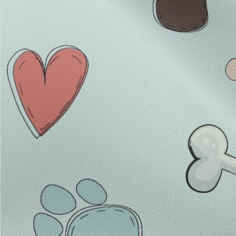 Colorful Paw Prints And Dog To Chiffon