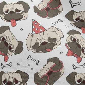 Hand Drawn Trendy Pug Chiffon