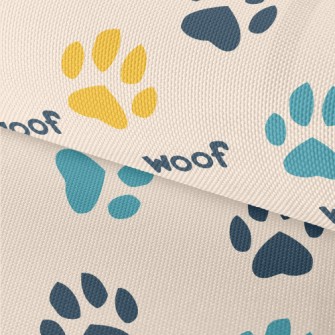Colored Dog Paw Prints Waterproof Oxford