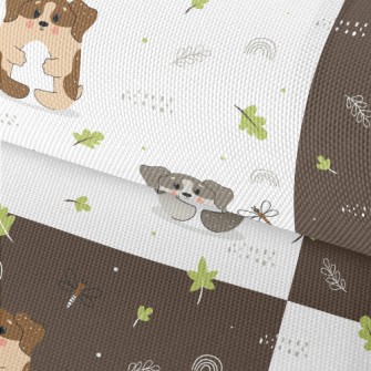 Cute Puppy And Fallen Leaves Waterproof Oxford