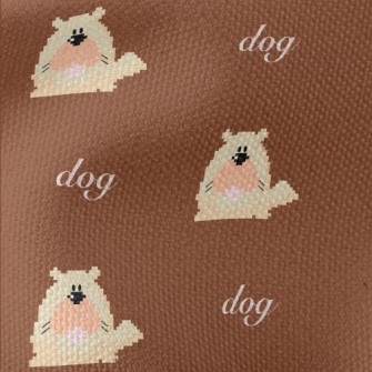 Pixel Cartoon Dog Waterproof Canvas
