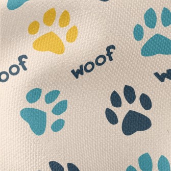 Colored Dog Paw Prints Waterproof Canvas