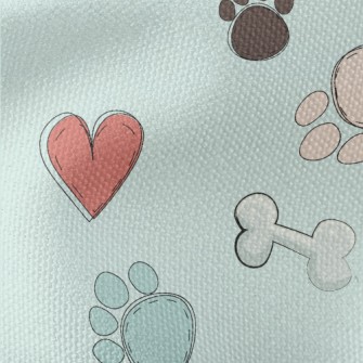 Colorful Paw Prints And Dog To Waterproof Canvas