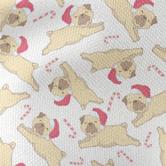 Cute Puppy In Santa Hat Waterproof Canvas