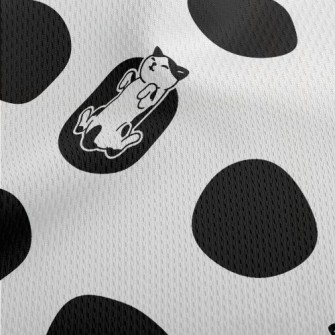 Sleeping Cat With Dots Athletic Mesh Flat Back