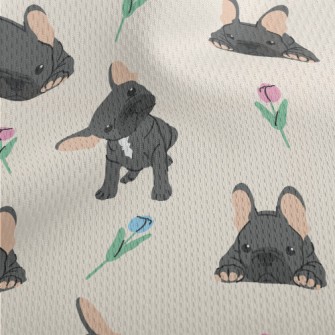 Black Pet French Bulldog Athletic Mesh Flat Back
