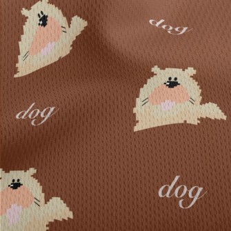 Pixel Cartoon Dog Athletic Mesh Flat Back