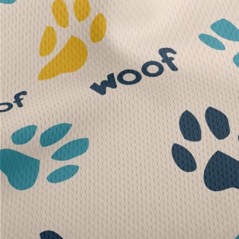 Colored Dog Paw Prints Athletic Mesh Flat Back