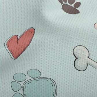 Colorful Paw Prints And Dog To Athletic Mesh Flat Back