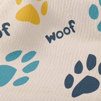Colored Dog Paw Prints Terry