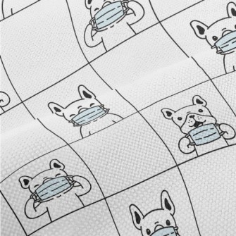 French Bulldog Wearing Mask To Performance Linen