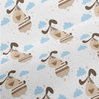 Cartoon Dog In The Sky Performance Linen