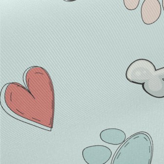 Colorful Paw Prints And Dog To Twill
