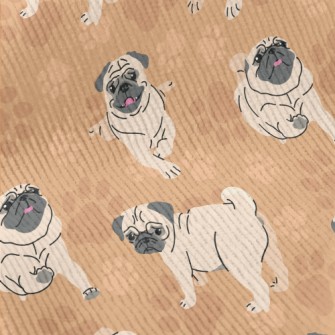 Pug In Different Actions Standard Corduroy