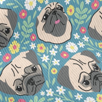 Beautiful Flowers And Pug Standard Corduroy