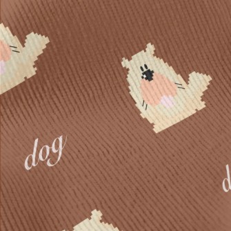 Pixel Cartoon Dog Standard Corduroy