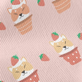 Strawberry Shiba Inu Cupcake Standard Corduroy