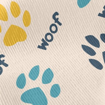 Colored Dog Paw Prints Standard Corduroy