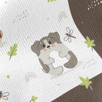 Cute Puppy And Fallen Leaves Standard Corduroy
