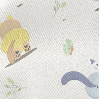 Cat And Butterfly Standard Corduroy