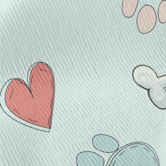 Colorful Paw Prints And Dog To Standard Corduroy