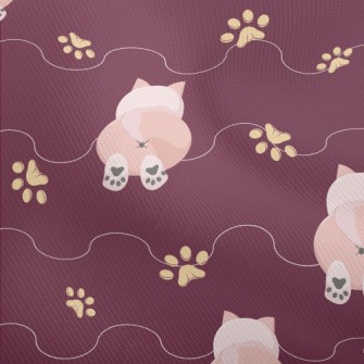 Pink Cat With Paw Prints Dobby