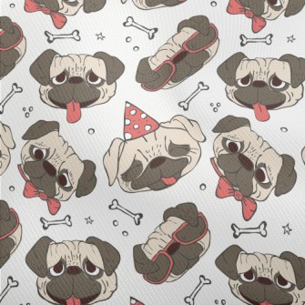 Hand Drawn Trendy Pug Dobby