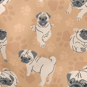 Pug In Different Actions Stretch Ponte