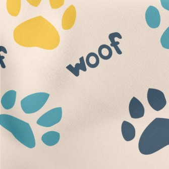 Colored Dog Paw Prints Stretch Ponte