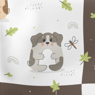 Cute Puppy And Fallen Leaves Stretch Ponte