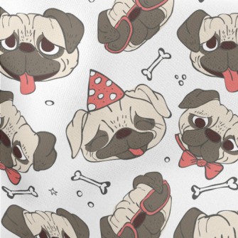 Hand Drawn Trendy Pug Stretch Ponte