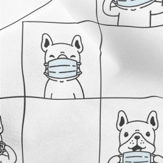 French Bulldog Wearing Mask To Micro Fleece