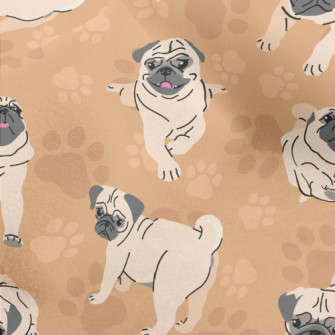 Pug In Different Actions Micro Fleece
